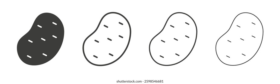 Potato line icon vector illustration set.