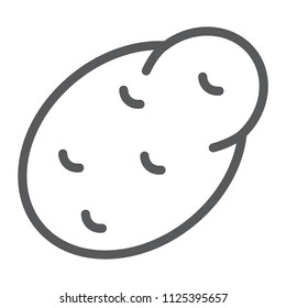 Potato line icon, vegetable and diet, vegetarian sign, vector graphics, a linear pattern on a white background, eps 10.
