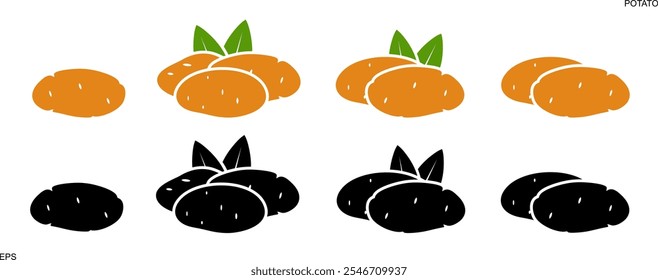 Logotipo da batata. Batata isolada sobre fundo branco