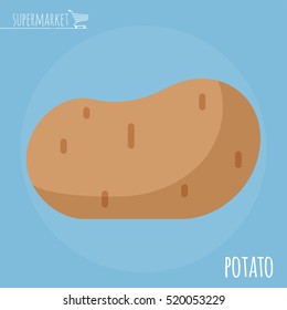 Potato.  Long shadow flat design vector icon.