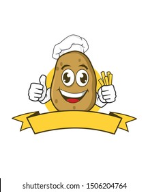 Potato mascot cartoon in vector