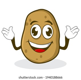 Potato Mascot Cartoon In Vector