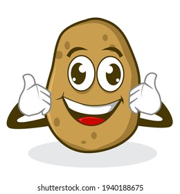 potato mascot cartoon in vector