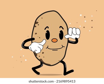 Potato. Potato mascot. Potato Character. Vegetables mascot. Potato illustration. Funny illustration. Happy vegetable. Vegetables character 