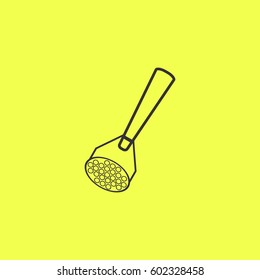 Potato masher icon flat.