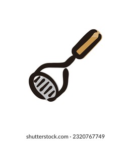 Potato masher - Kitchen tool icon (Hand-drawn line, colored version)