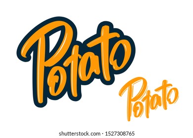 Potato modern brush lettering text. Vector illustration logo for print and advertising