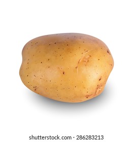 Potato on a white