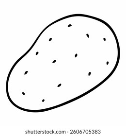 Potato Outline with White Background