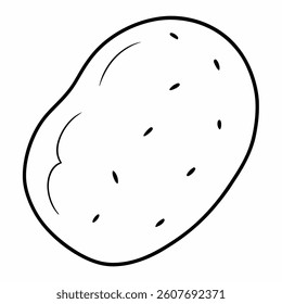 Potato Outline with White Background