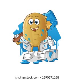 potato painter illustration. character vector