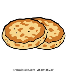 potato pancake sweden traditional food flat color vector illustration template design