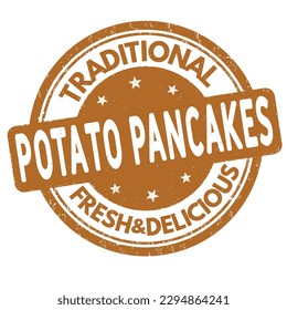 Potato pancakes grunge rubber stamp on white background, vector illustration svg
