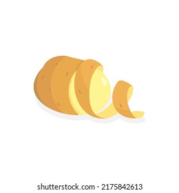 Potato peel simple isolated vector logo design