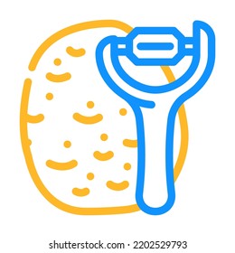 potato peeler color icon vector. potato peeler sign. isolated symbol illustration
