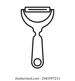 Potato peeler icon Flat vector set outline