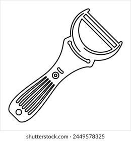 Icono de pelador de patatas, herramienta de eliminación de piel de capa externa de patatas Ilustración de Arte vectorial