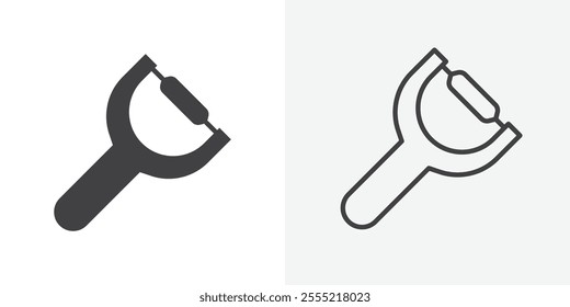 Potato peeler icon. outlined vector style.