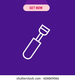 Potato Peeler Vector Icon, The outlined symbol of kitchenware on colorful background. Simple, modern flat vector illustration for mobile app, website or desktop app