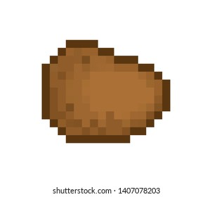 Potato pixel art. Vegetable pixelated. Old game graphics. 8 bit Vector illustration