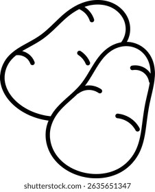 Potato pixel perfect linear icon. Fresh vegetable to prepare snack. Foodstuff from grocery store. Thin line customizable illustration. Vector isolated outline drawing. Editable stroke