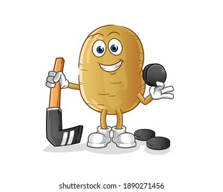 vector de hockey sobre patatas. personaje de caricatura