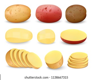 Potato Praties Fried Chips Mockup Set Stock Vector Royalty Free 1138667315