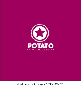 potato premium quality emblem, label, badge. premium quality package label. vintage stamp. designed for potato products