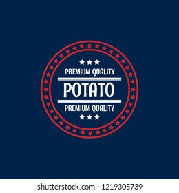 potato premium quality emblem, label, badge. premium quality package label. vintage stamp. designed for potato products