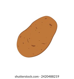 Potato. Ripe potatoes. Brown potatoes in cartoon style. A vegetable garden. A children s illustration with a picture of potatoes. Vector illustration isolated on a white background