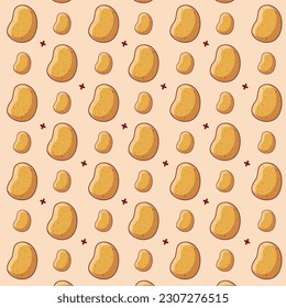 Potato seamless pattern background vector 