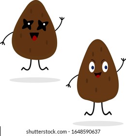 Potato set of cartoon characters with shining eyes and cute smiles active vegetables jumping on a white background summer harvest and food concept