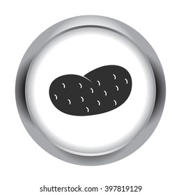 Potato sign simple icon on round background
