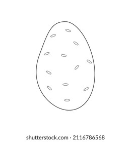 Potato silhouette, children's coloring book. Fruits and vegetables.