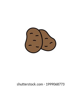Icono de línea delgada simple de papa ilustración vectorial