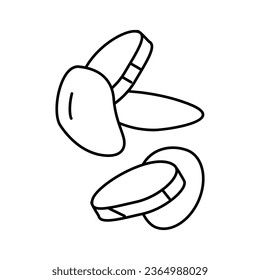 potato slice food cut line icon vector. potato slice food cut sign. isolated contour symbol black illustration