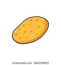 a potato sliced thinly with no shading flat vecto