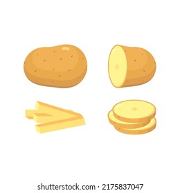 Potato slices variant simple vector design set
