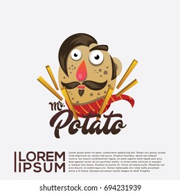 Potato Snack Icon Character Vector