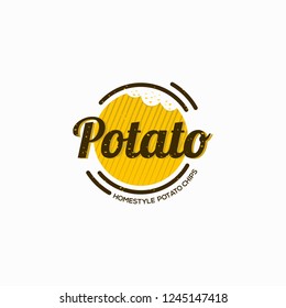 Potato snack logo design illustration template