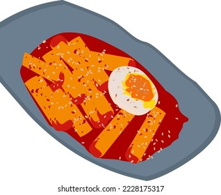 potato spicy tomato sauce vector illustration