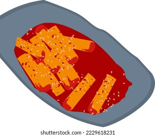 ilustración vectorial de la salsa de tomate picante de papa