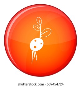 Potato sprout from the root icon in red circle isolated on white background vector illustration