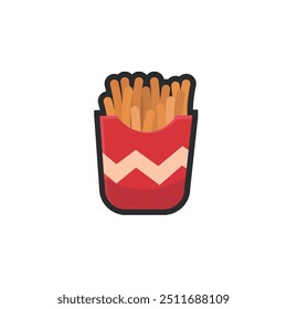 potato stick in outline flat vector design.
