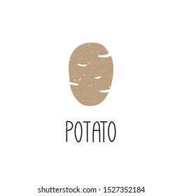 Potato symbol isolated on transparent background. Filled icon. Colorful pictogram original design. Can be used for infographics, identity or decoration. Vector illustration