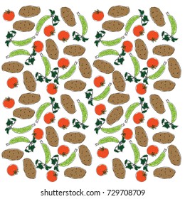 potato tomato cucumber vector illustration watercolor