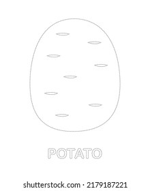 Potato tracing worksheet for kids