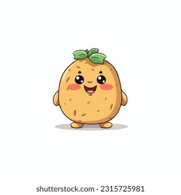 potato vector 2d flat color white background