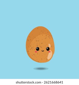 Potato vector with cute face, can be used as vegetable poster or food label to attract children to eat healthy vegetables, can also be used for food product labels