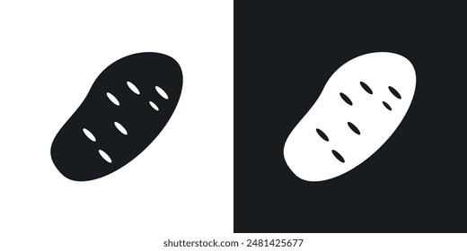Icono de Vector de patata en color negro.